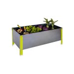 Potager urbain m�tallique 410x1200x600 mm, 200 l, jardini�re ext�rieure r�sistante vert / galvanis� ? ...