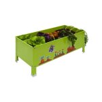 Potager urbain m�tallique 410x700x300 mm, 60 l, jardini�re ext�rieure r�sistante vert ? simon garden ...