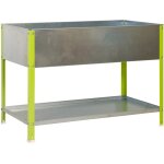 Potager urbain m�tallique 850x1200x600 mm, 200 l, jardini�re ext�rieure r�sistante vert / galvanis� ? ...