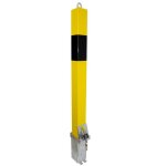 Poteau amovible 100p - k jaune / noir (s'entrouvrant) haute r�sistance avec oeillet pour cha�ne