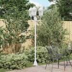 Poteau de lumi�re de jardin blanc aluminium, verre vidaxl