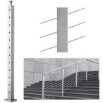 Poteau de rampe deescalier a cable, 106, 7x5x5 cm, poteau de garde - corps trous inclines 30�, 12 trous ...