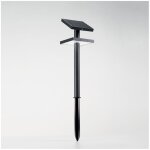 Poteau solaire en aluminium avec panneau solaire orientable et capteur cr�pusculaire graphite 3000k