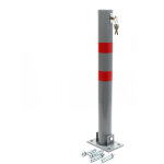 Poteau de stationnement rond rabattable ? 165 x 115 x 705 mm ? couleur signalisation ? en acier ? avec ...