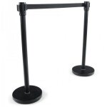 Potelet à sangle 'zone d'attente' 96cm noir Potelet à sangle 'zone d'attente' 96cm noir