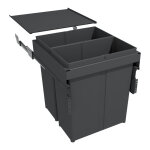 Poubelle coulissante suspendue 80l 2 seaux - amortisseur : avec - contenance : 80 l - dcor : anthracite ...
