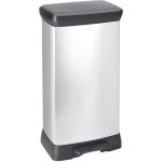 Poubelle duo  pdale deco 23l + 23l argent curver