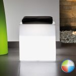 Pouf carr� avec lumi�re led en r�sine 40x40 cm mod. square led multicolor