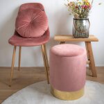 M&s - pouf rond 34x43 cm en velours rose - boddin M&s - pouf rond 34x43 cm en velours rose - boddin