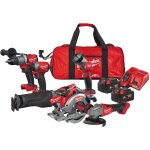 Milwaukee - powerpack 6 machines : pereuse + visseuse + scie sabre + meuleuse + scie circulaire m18 ...