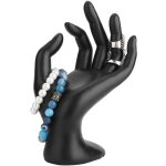 Pr�sentoir � bijoux, main noire ok geste anneaux pr�sentoir r�sine velours boucles d'oreilles porte - ...