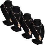 Pr�sentoir buste d'exposition pour colliers en flanelle 4 pcs vidaxl