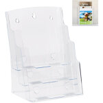 Prsentoir flyer prospectus brochures 3 tages organiseur bureau format a4, 33x24, 5x20cm, transparent ...