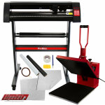 Presse à chaud 38x38 cm rouge & découpe de vinyle 72cm - impression transfert sublimation - création, ... Presse à chaud 38x38 cm rouge & découpe de vinyle 72cm - impression transfert sublimation - création, ...