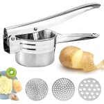Presse pur�e manuel, professionnel presse - pur�e � pommes de terre en acier inoxydable avec 3 disques ...