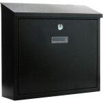 Primematik - bo�te aux lettres m�tallique color� noir pour mur 350x90x320mm