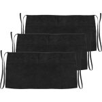 Primematik - tablier de serveur 60 x 30 cm noir taille courte avec 3 poches 3 - pack