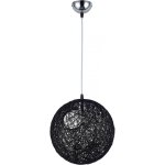 Lampe de plafond - lampe suspendue design boule - corde - wanton noir