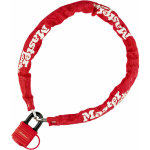 Pro et discount - chaine velo antivol en acier lamine rouge cadenas de securite longueur 90 cm