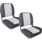 Pro. tec 2x sièges pilot chaise de bateau assise pilot similicuir gris et blanc 490 x 400 x 390 mm Pro. tec 2x sièges pilot chaise de bateau assise pilot similicuir gris et blanc 490 x 400 x 390 mm