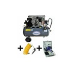Prodair - compresseur 100 litres 3 cv 10 bars lubrifié courroie sur roues avec coffret clé à choc et ... Prodair - compresseur 100 litres 3 cv 10 bars lubrifié courroie sur roues avec coffret clé à choc et ...