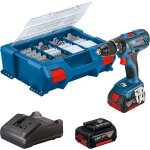 Perceuse - visseuse  percussion sans fil gsb 18v - 28 bosch / 2x batterie 4, 0 ah + chargeur + 82 pces ...