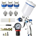Professionnel 600cc avec 3 buses 1, 4mm 1, 7mm 2, 0mm, pistolet � pulv�risation � alimentation par gravit� ...
