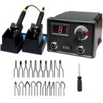 Professionnel 60w outil de br�leurs � bois kit d'artisanat de pyrograveur � double stylo, station de ...
