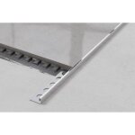 Profil d'angle j rectifi� en acier inoxydable pour carrelage 1cm x 270cm - argent brillant