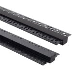 Profil� aluminium int�gration pl�tre / placo pour rubans led jusqu'� 15 mm avec capot continu noir 2 ...