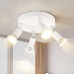 Projecteur encastr� au plafond gbly led blanc - 4 spots pivotants gu10 m�tal lampe de plafond moderne ...