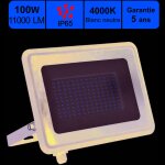 Projecteur led 100w 11000 lm 4000k ip65 connexion en direct - garantie 5 ans