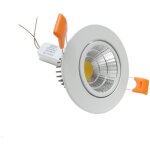 Projecteur led cob encastrable  ailettes  ressorts, cadre blanc, lumire blanche chaude et froide, ...