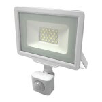 Projecteur led extrieur 20w ip65 blanc avec dtecteur de mouvement crpusculaire - blanc chaud 2300k ...