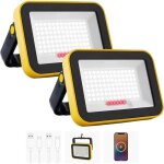 Projecteur led rechargeable, 5 modes projecteur led chantier batterie, usb 4000mah lampe de chantier ...