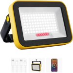 Projecteur led rechargeable, 5 modes projecteur led chantier batterie, usb 4000mah lampe de chantier ...