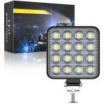 Projecteur led de travail 3 pouces carr�e 48w 16led 3030, faisceau concentr� 1600lm 6500k, �tanche ip65 ...