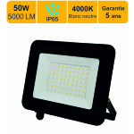 Jamais utilis] projecteurs led 50w 5000 lm 4000k ip65 connexion en direct - garantie 5 ans