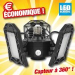 Projecteur multi - directionnel avec 3 panneaux led rglables, adaptable sur douille  vis