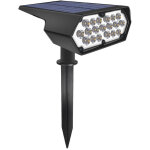 Projecteur solaire 19 led pour pelouse / jardin , blanc et chaud combin�