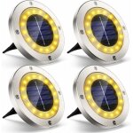 Projecteur solaire ext�rieur led blanc chaud 150 lumens ? lot de 4 ? ip65 �tanche en acier inoxydable ...