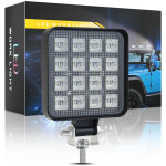 Projecteur de travail led carr� mini 12w 1200lm 14led 3030 dc9 - 80v ip65 faisceau large, �clairage auxiliaire ...