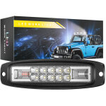Projecteur de travail led lign�e droite 48w 16led 3800lm ip67 9 - 60v feu auxiliaire int�gr� clignotant ...