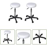 Prolenta premium - the living store tabourets de bureau lot de 2 blanc 35, 5x84 cm similicuir - tabouret ...