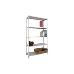 Prometal - kit d'e'tage'res modulaires 5 e'tage'res 80x40 cm tiges entie'res de 2 mt. couleur : gris Prometal - kit d'e'tage'res modulaires 5 e'tage'res 80x40 cm tiges entie'res de 2 mt. couleur : gris