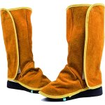 Protecteur de chaussures de soudeur, 1 paire de gu�tres de soudage en cuir couvre - chaussures ignifuges ...
