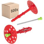 Protektor chevilles pour isolation stabil - 500 pi�ces �8x140mm avec clou plastique pour ite