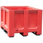 Provost - caisse palette rouge en poly�thyl�ne haute densit� - 3 semelles pour tri s�lectif et stockage ...