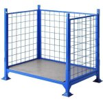 Provost - palette acier � ridelles grillag�es 1200 x 800 x 900 mm - bleu ral 5019