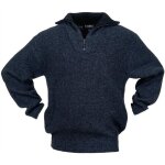 Pullover taille l noir / bleu mouchet 100 % polyacrylique